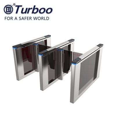 High end Servo Brushless Motorised swing panel speed gates with dark brown filling acrylic